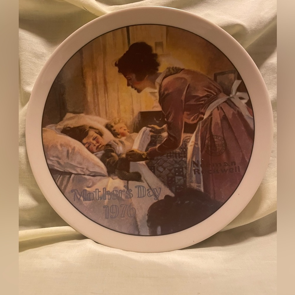 Norman Rockwell Mother’s Day plate, dated 1976, 1854 Knowles, Made in USA